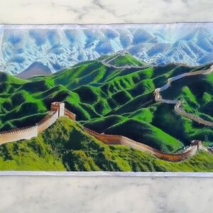 RARE FIND! NWOT. Vintage Chinese Art The Great Wall Multicolor Brocade.